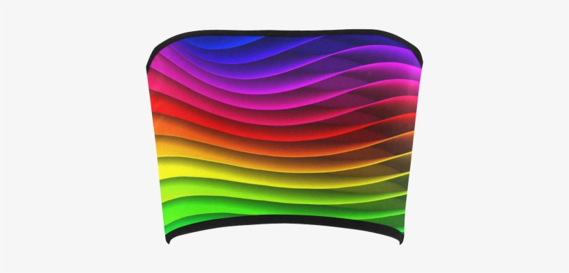Rainbow Wavy Lines Bandeau Top - Bandeau, transparent png download