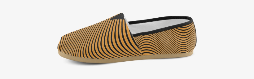 Orange And Black Wavy Lines Women's Casual Shoes - Martin Custom D, transparent png download