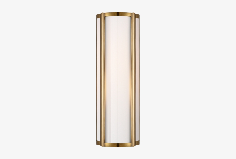 Basil Small Linear Sconce In Natural Brass With White - Visual Comfort Ah2023nb-wg Alexa Hampton Basil 2 Light, transparent png download