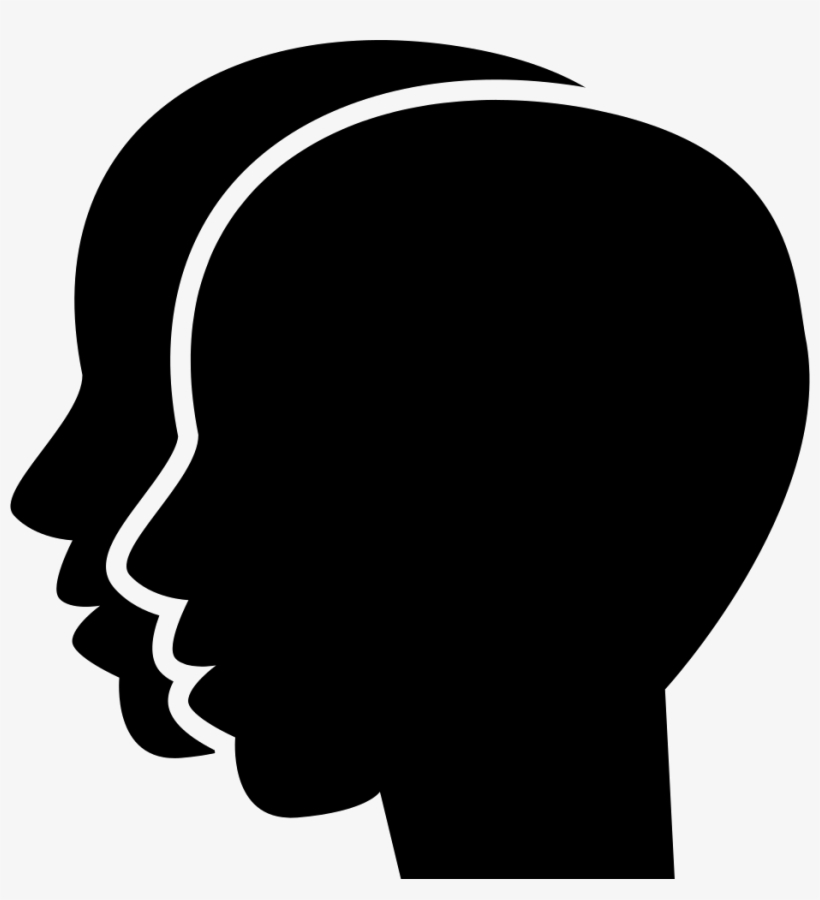 Gemini Two Twins Heads Symbol Comments - Female Head Silhouette Png, transparent png download