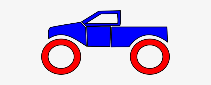 Vector Pickup - Blue Monster Truck Clip Art, transparent png download