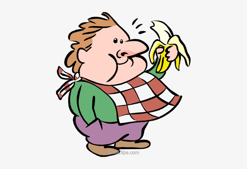 Man Eating A Banana Royalty Free Vector - Eating Banana Cartoon Png, transparent png download