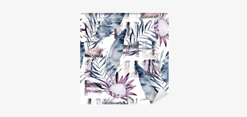 Abstract Print With Marble Random Elements And Watercolor - Watercolor Painting, transparent png download