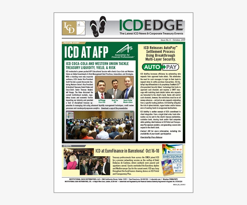 Icd Coca-cola And Western Union Tackle Treasury Liquidity, - Poster, transparent png download