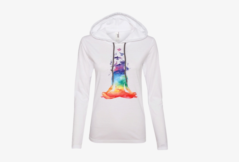 Chakra Meditation Watercolor Slim Hoodie - Mindfulness For Beginners, transparent png download