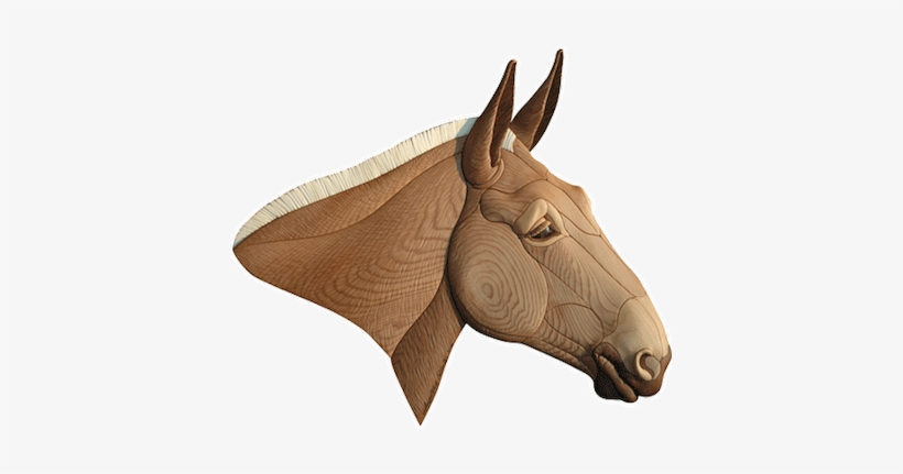 Intarsia Woodworking Pattern Of A Mule - Intarsia, transparent png download