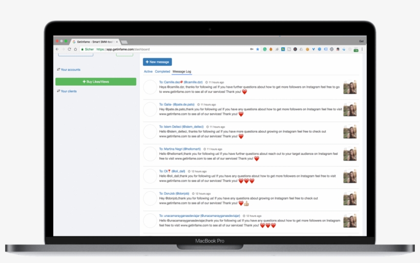 Instagram Direct Message On Computer - Instagram Bot, transparent png download