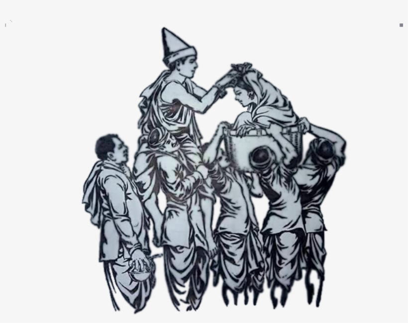Indian Tribes Santal Religion Marriage - Illustration, transparent png download