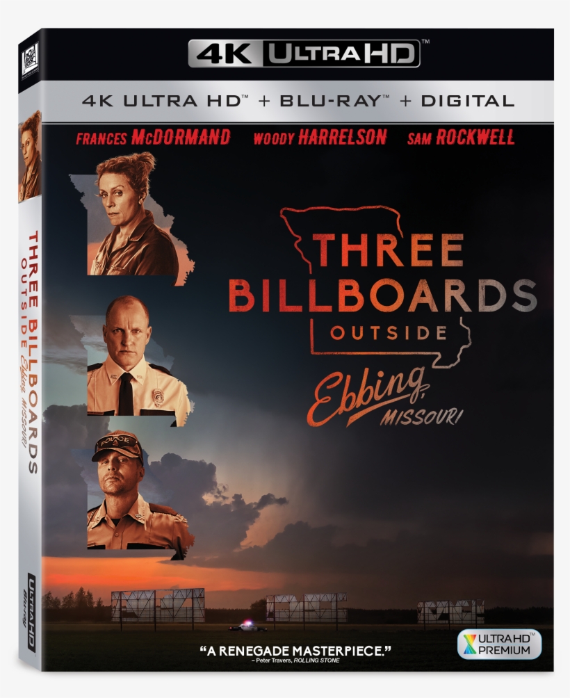 Home Entertainment Materials - Three Billboards Outside Ebbing Missouri 4k, transparent png download