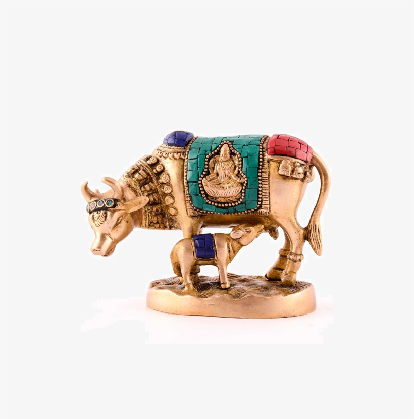 Beautiful And Uniquely Designed Idol Cow With Her Calf - Indian Elephant, transparent png download