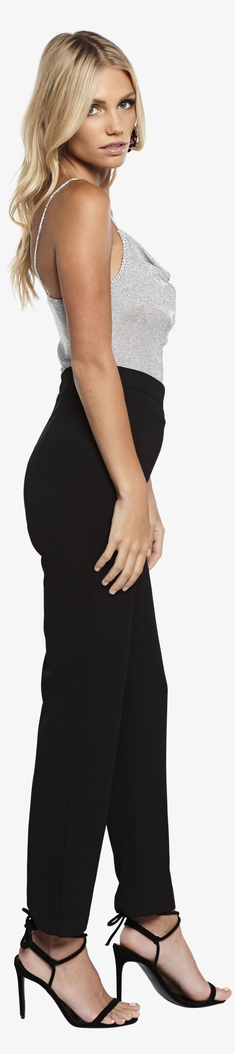 Zalia Slim Pant In Colour Caviar - Photo Shoot, transparent png download