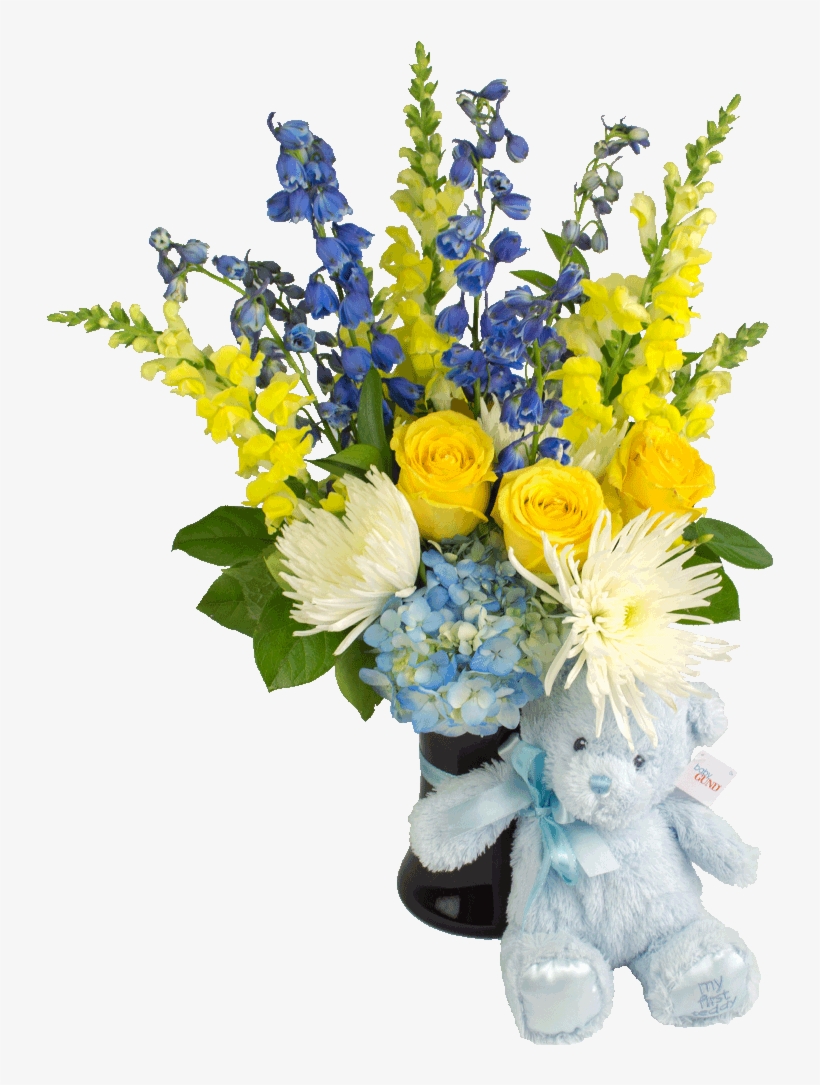 My First Teddy Blue Bouquet, transparent png download