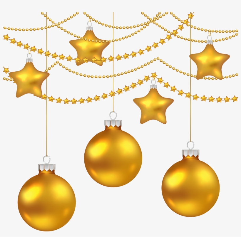 Gold Christmas Balls Png, transparent png download