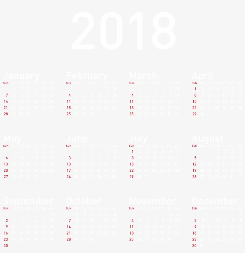 2018 Calendar Transparent Png Image, transparent png download