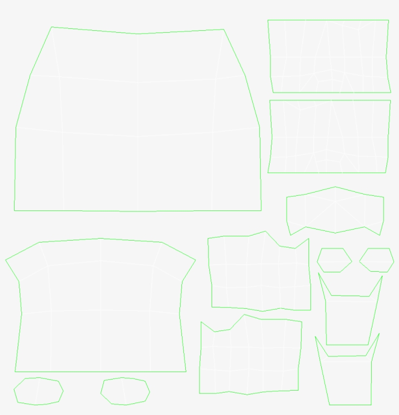 First You'll Want To Download The Fighter Uv Layout - Diagram, transparent png download