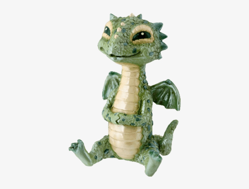Green Baby Dragon Statue - Baby Dragons Statues, transparent png download