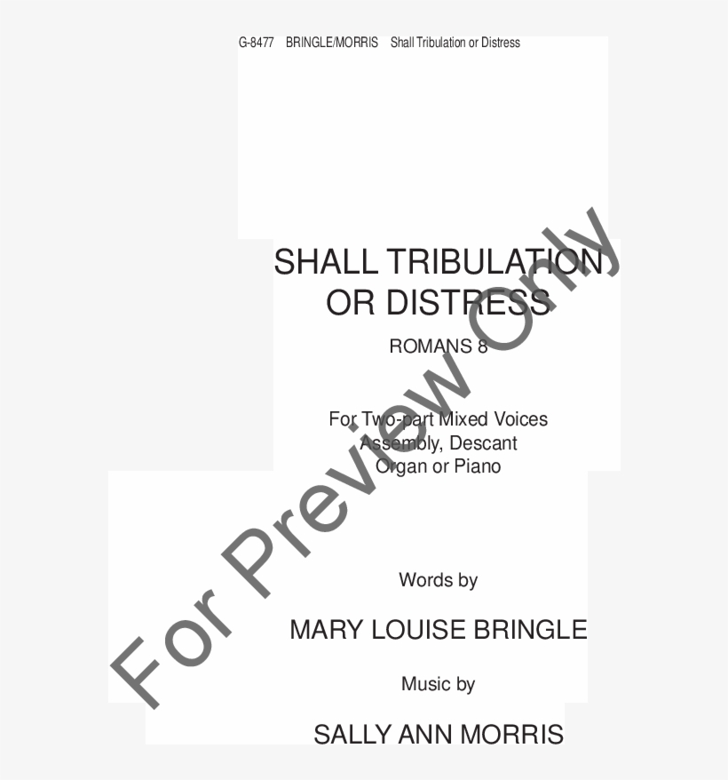 Shall Tribulation Or Distress Thumbnail - Document, transparent png download