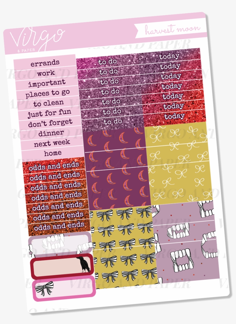 Harvest Moon Headers Washi Sticker Sheet - Paper, transparent png download