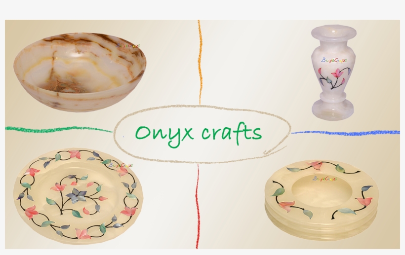 Shellwork And Colored Onyx Handicraft - Ceramic, transparent png download