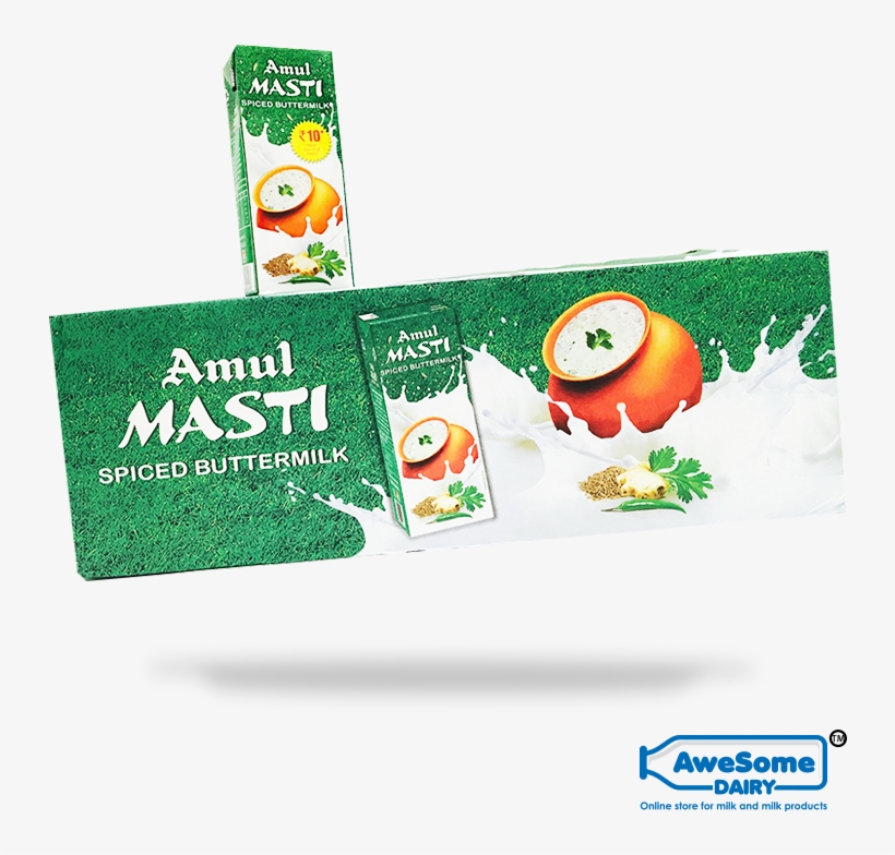 Amul Masti Spiced Buttermilk 200ml,27 Packets - Amul Masti Buttermilk Review, transparent png download