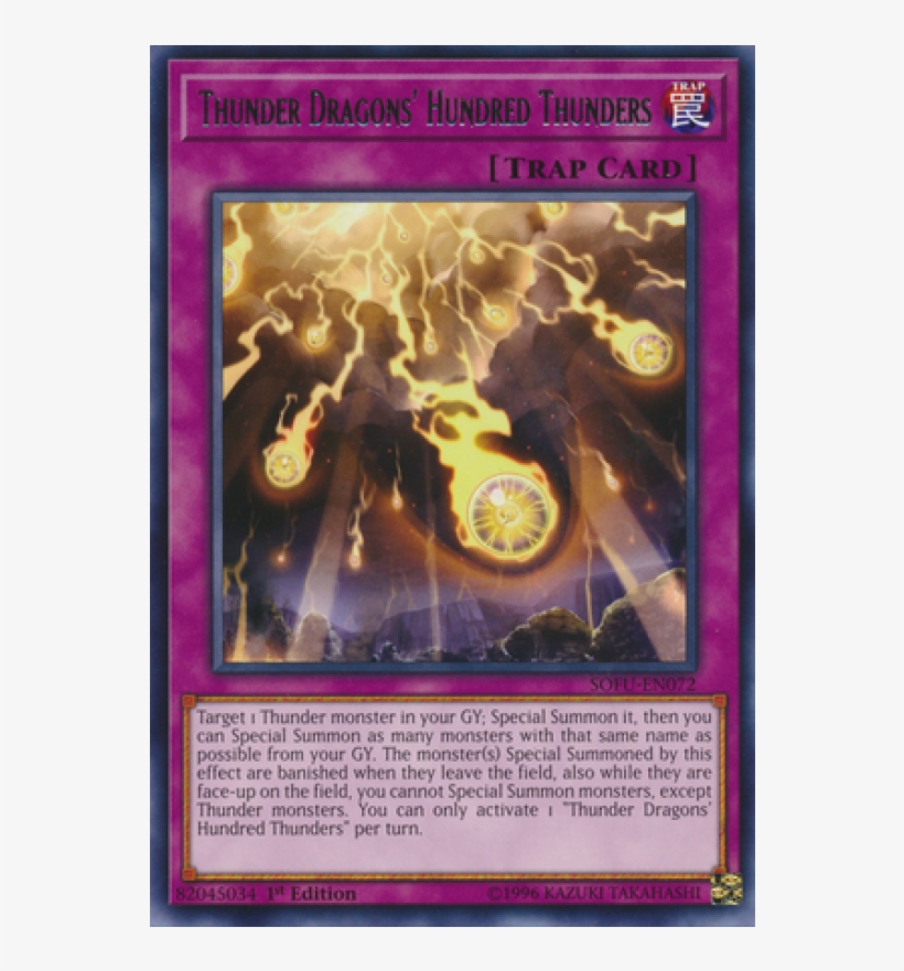 Out Of Stock Sofu En072 - Thunder Dragon Yugioh, transparent png download