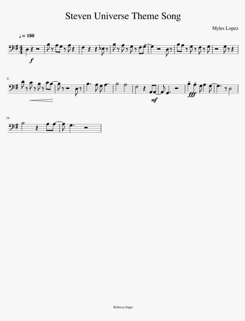 Steven Universe Theme Song For Trombone - Document, transparent png download
