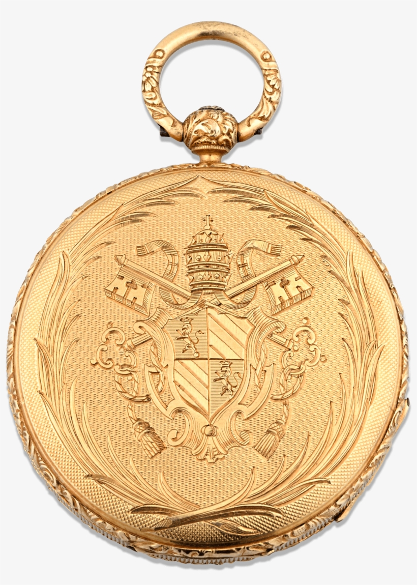 Pope Pius Ix Gold Pocket Watch By Aucoc - Chain, transparent png download