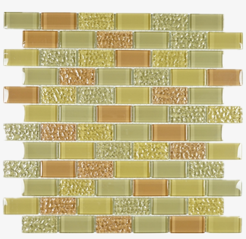 Teg-02 Yam Orange Halo Brick Yellow Glass Mosaic Tile, transparent png download