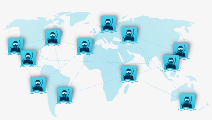 Map Of Project Aware Divers - Graphic Design, transparent png download