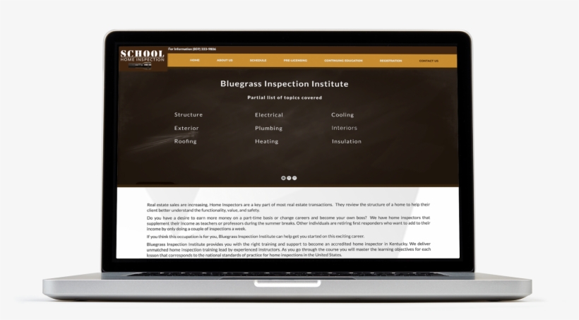 Bluegrass Inspection Website On Laptop - Flat Panel Display, transparent png download