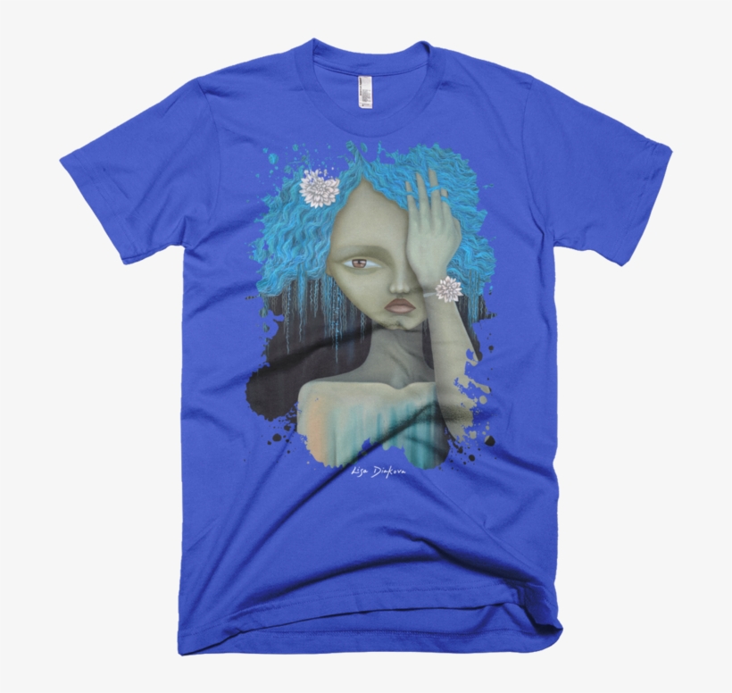 Blue Splatter Unisex Graphic Crew T-shirt - T-shirt, transparent png download