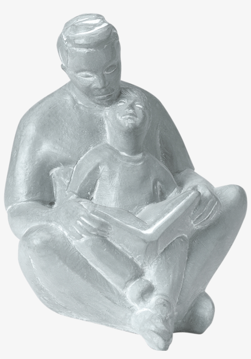 Father & Son Reading - Estatua Pai E Filho, transparent png download