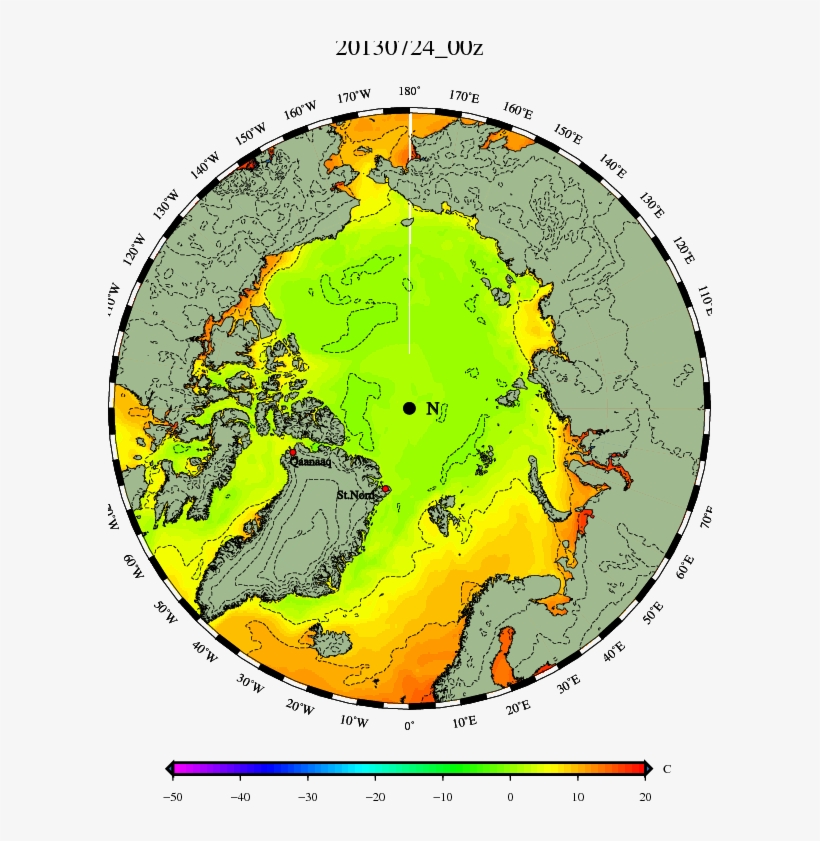 Polar Temps July 24 Temp Latest - Sea Ice Concentration Annual Cycle Cyclone Frequency, transparent png download