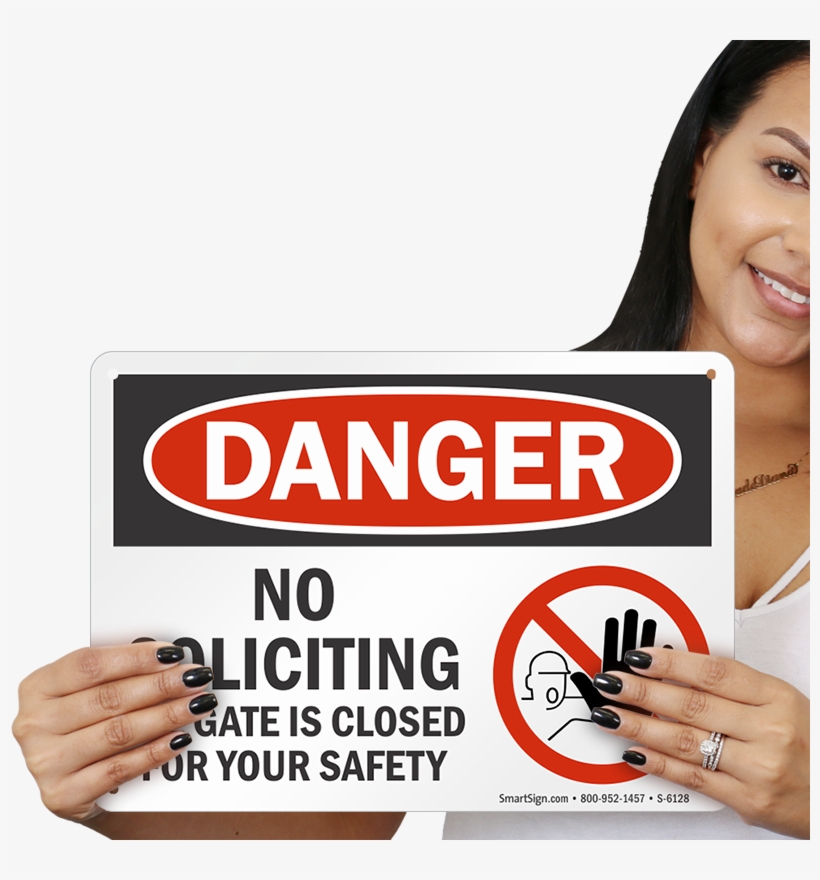 No Soliciting Gate Closed For Safety Sign - Sign, transparent png download