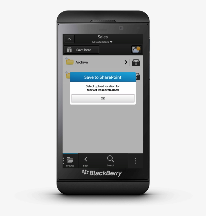 Upload Documents To Sharepoint Directly From Your Mobile - Blackberry, transparent png download