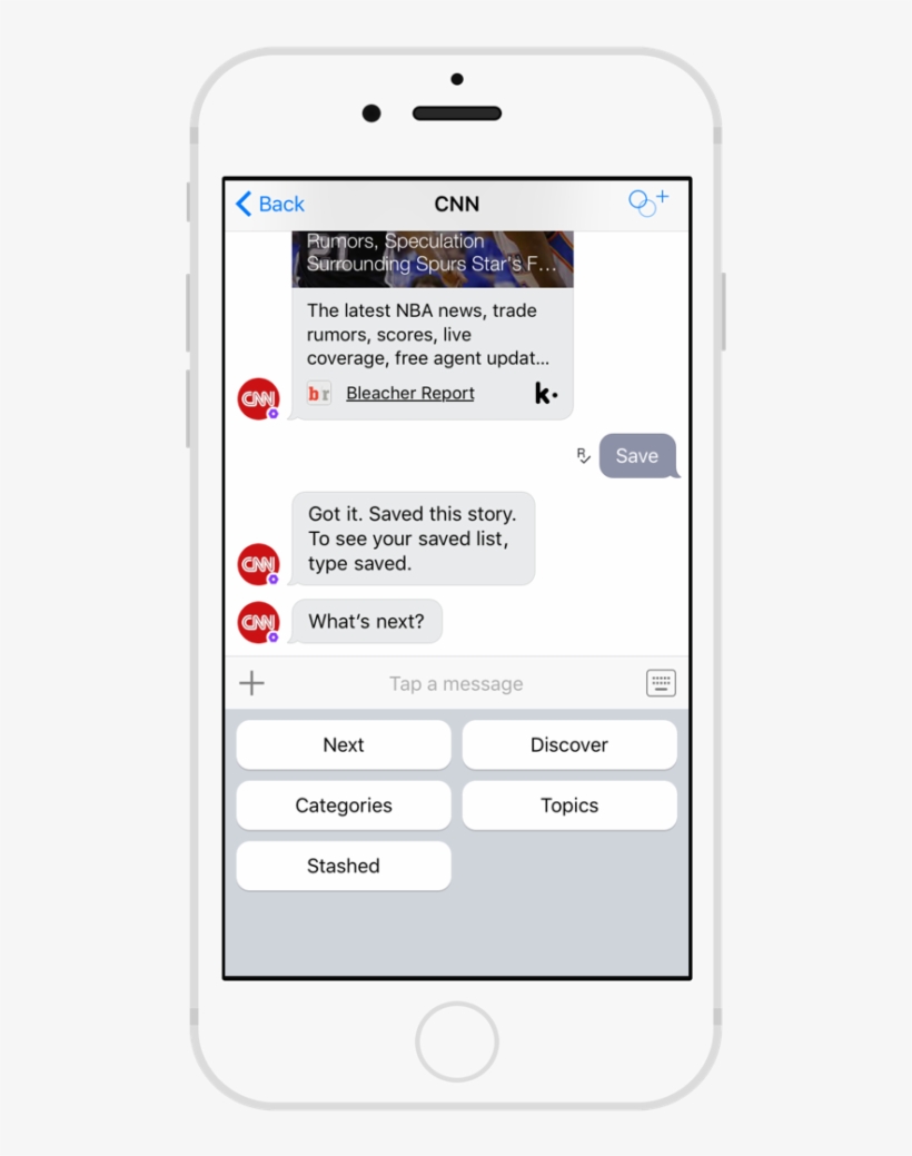 Cnn Chat Bot On Kik - Mobile Phone, transparent png download