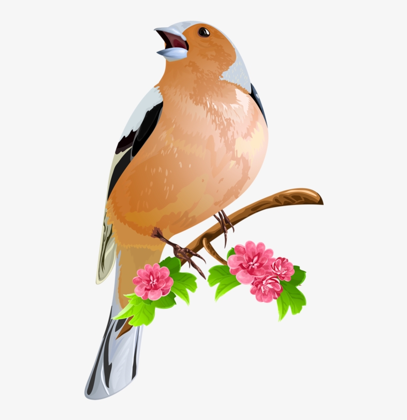 Bird On The Flowering Branch Icon Font, Print Fonts, - Singing Bird Art ...