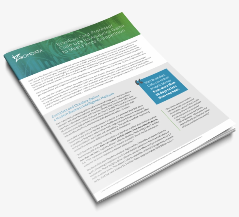 I Want To Know How Zoomdata Helps Cielo Maintain Market - Brochure, transparent png download