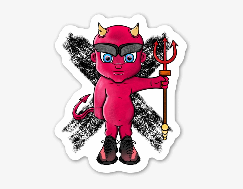 Devil In Yeezys Sticker - Cartoon, transparent png download