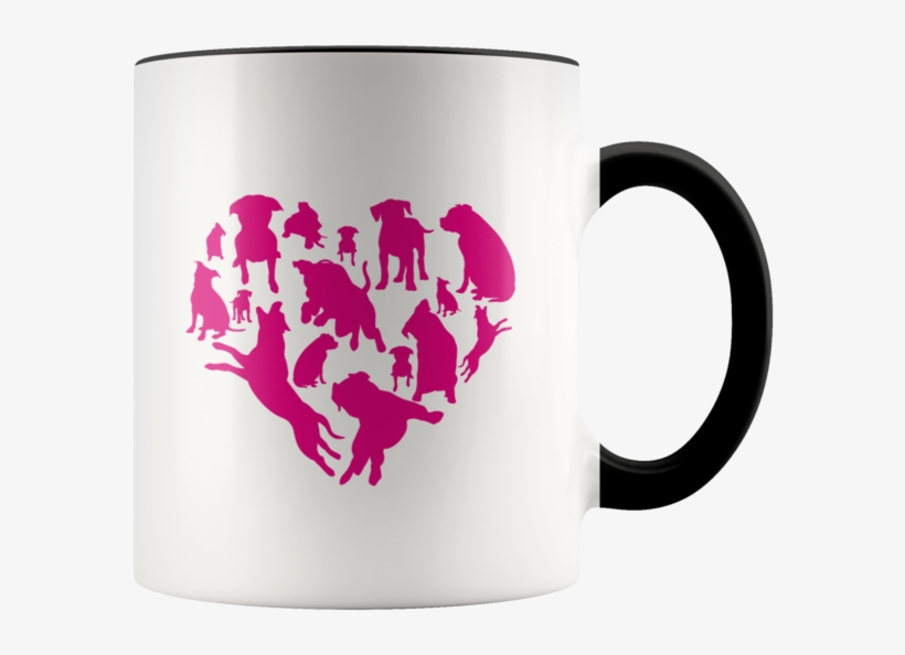 Heart With Pitbulls Coffee Mug - 11 Years Marriage Anniversary, transparent png download