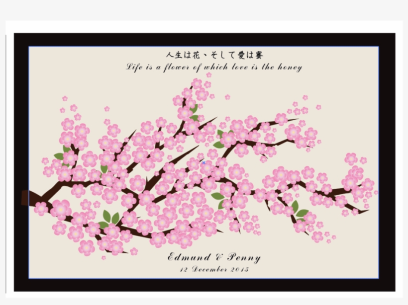 Pink Cherry Blossom Tree Personalised Asian Wedding - Cherry Blossom, transparent png download