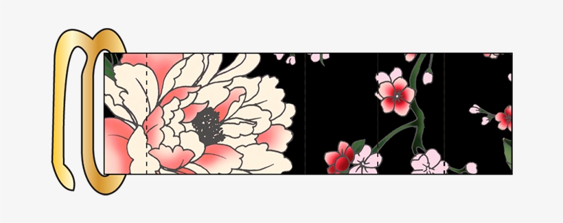 Sunsets Sakura Fields Black Bra Extenders - Floral Design, transparent png download