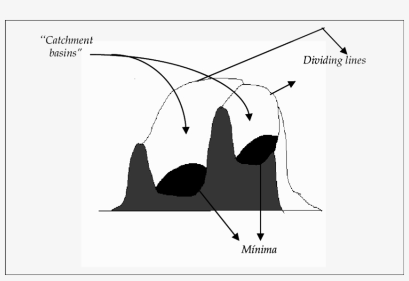 Minima, Catchment Basins, And Dividing Lines - Diagram, transparent png download