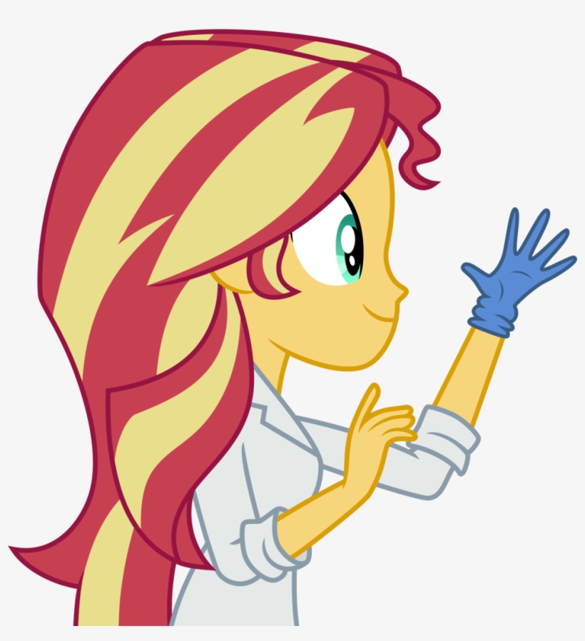 Gloves Clipart Lab Coat - Sunset Shimmer Scientist, transparent png download