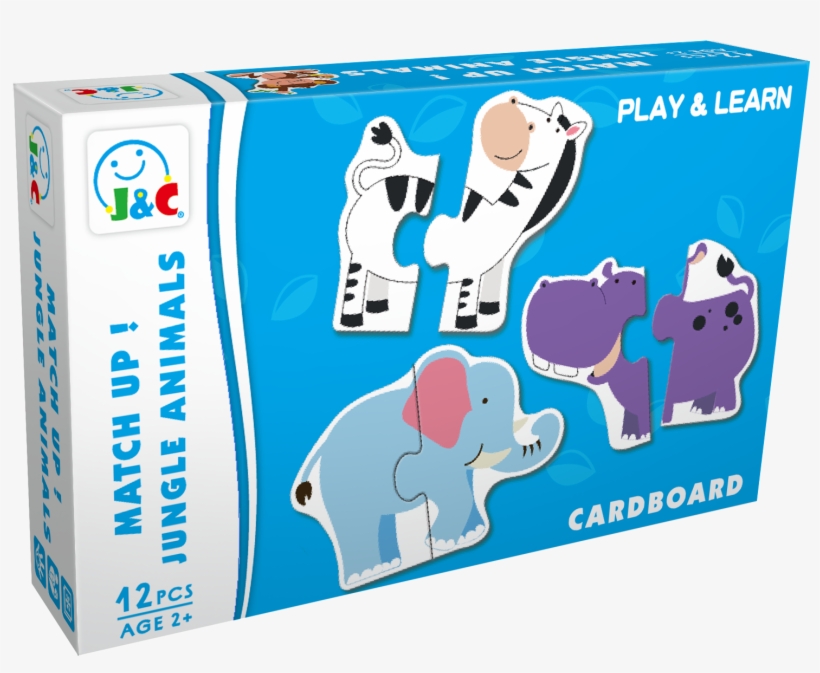 Cardboard Match Up Puzzle Jungle Animal - Indian Elephant, transparent png download