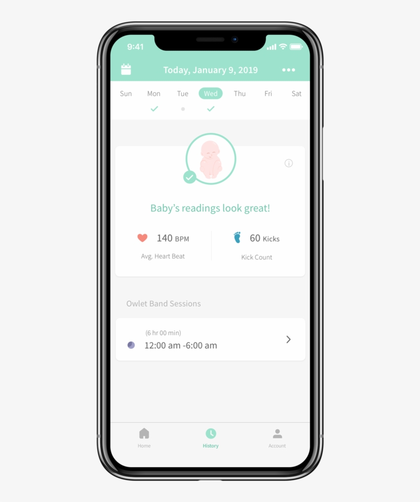 Your Unborn Baby's Wellbeing At A Glance - Mobile App Main Screen, transparent png download