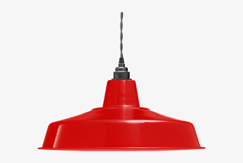 Powdercoated Large Red Shade - Lamp, transparent png download