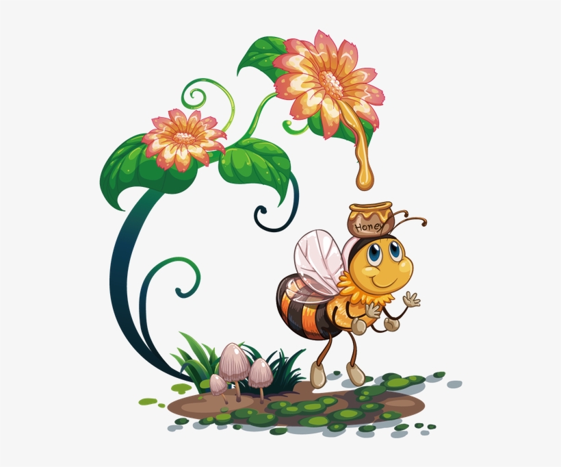 Kisspng Bee Honey Flower Royalty Free Cute Bee - Бджола І Шершень Сковорода, transparent png download