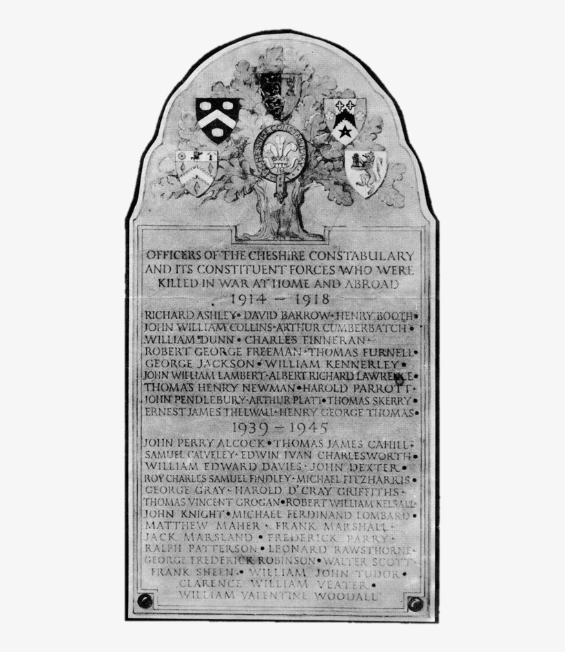 Cheshire Police War Memorial Cheshire Police War Memorial - Document, transparent png download