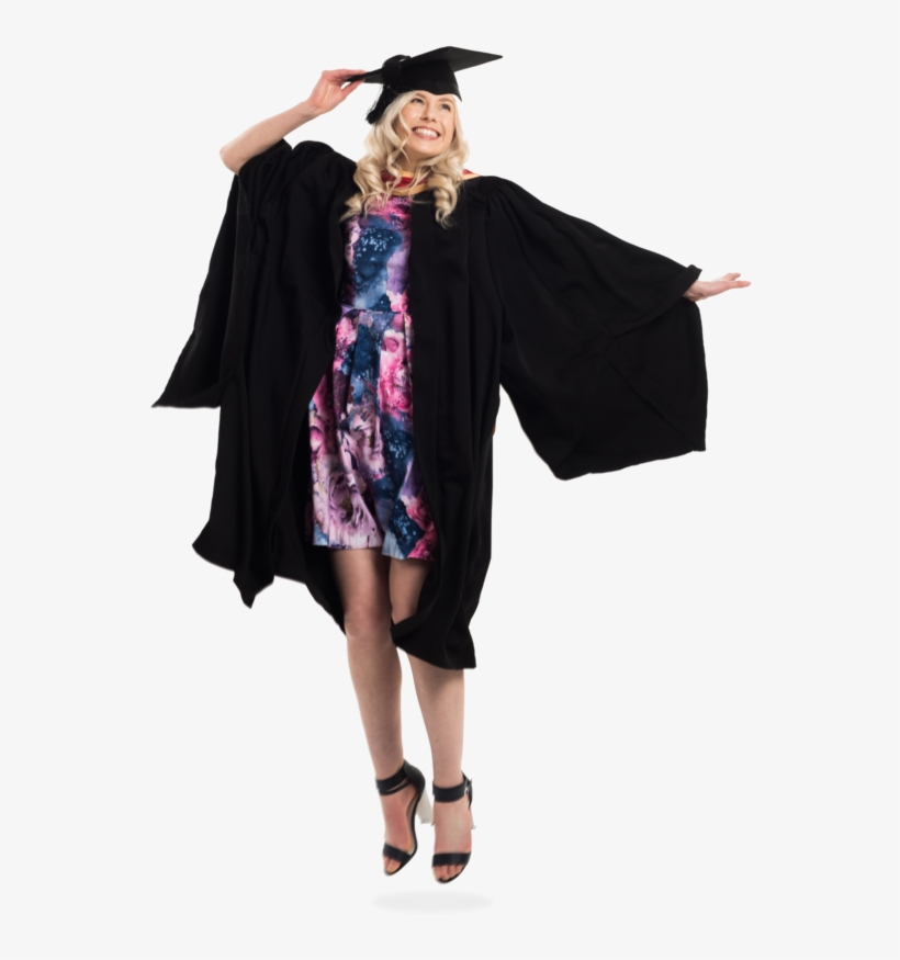 Picture Of A Happy Graduate Jumping And Celebrating - Academic Dress, transparent png download